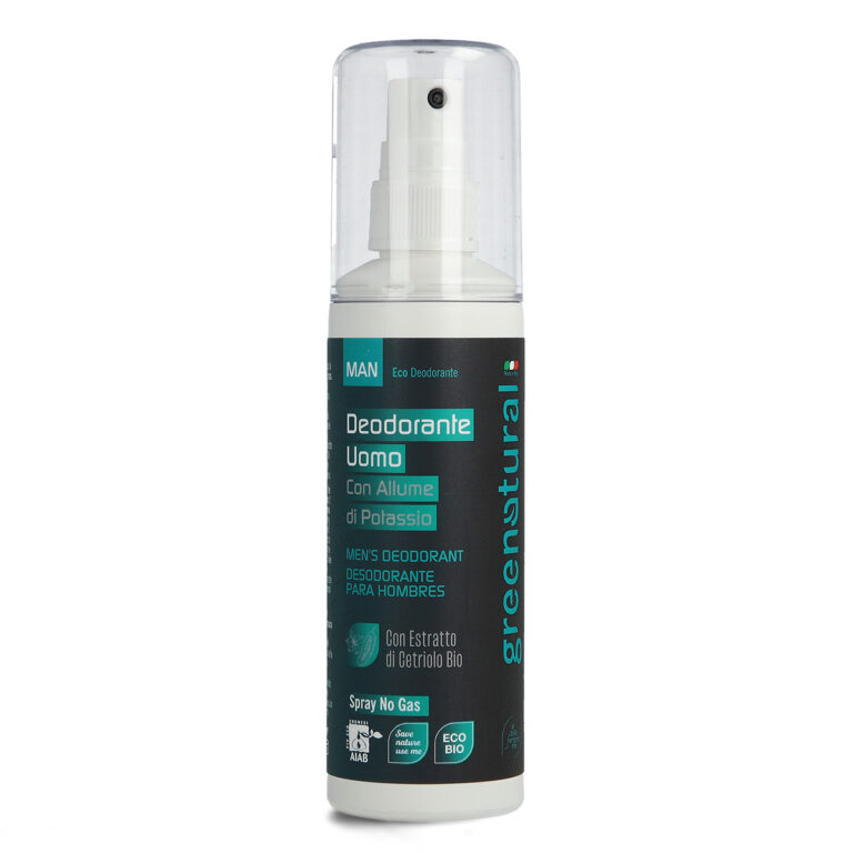 Deodorante uomo spray con allume di potassio